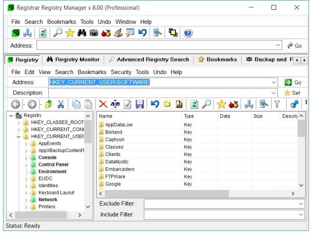 Screenshot for Registrar Registry Manager 7.02